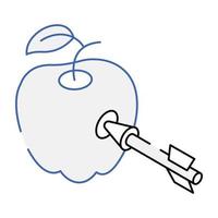 um ícone de design isométrico de maçã de sucesso vetor