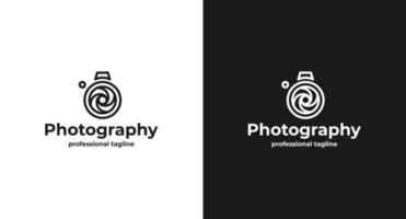 vetor de design de logotipo de fotografia de câmera simples