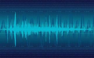 fundo abstrato do conceito de onda sonora de áudio azul.