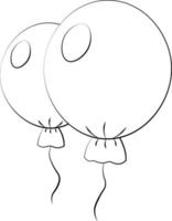 balão de ar de elemento único. desenhar ilustração em preto e branco vetor