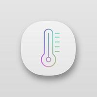 ícone do aplicativo termômetro. medição da temperatura do ar. interface de usuário ui ux. web ou aplicativo móvel. ilustração vetorial isolada vetor