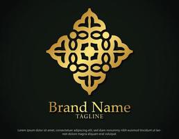 logotipo de linha de arte de estilo ornamento de luxo