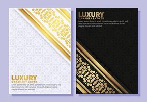 coleção de capa de livro de padrão de ornamento de luxo vetor