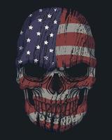 crânio cor grunge textura américa bandeira ilustração vetorial vetor