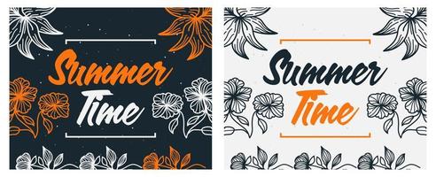 fundo festivo de verão com ilustração de flores. fundo de horário de verão para banner, pôster, cartão ou design de convite de festa vetor