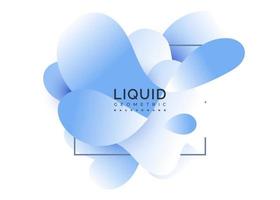fundo líquido azul e branco. abstrato geométrico com formas fluidas. fundo líquido ondulado 3d para banner ou pôster vetor