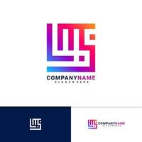 modelo de vetor de logotipo lms inicial, conceitos criativos de design de logotipo lms
