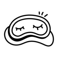 obtenha este incrível ícone de doodle de máscara de dormir vetor