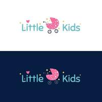 logotipo simples do carrinho de bebê para crianças vetor