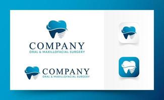 logotipo da cirurgia de dente azul