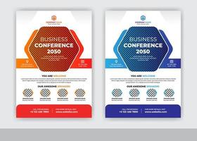 design de modelo de folheto de marketing de conferência de negócios abstrato vetor