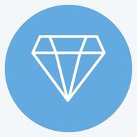 diamante de ícone. adequado para símbolo de negócios. estilo de olhos azuis. design simples editável. vetor de modelo de design. ilustração de símbolo simples