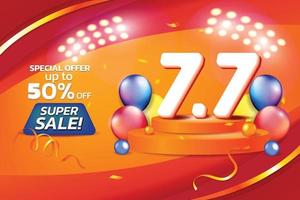 banner de grandes temporadas de eventos de vendas matketing promoção de publicidade gráfico vetorial laranja tema vermelho vetor