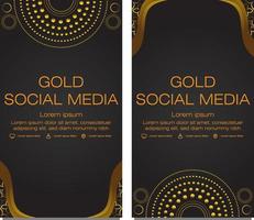 modelo de histórias de mídia social de ouro negro