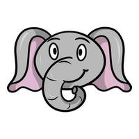 elefante bonitinho, emoções de elefante de desenho animado, ilustração vetorial em fundo branco vetor