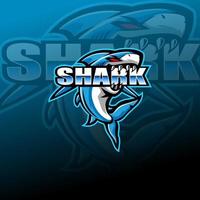 design do logotipo do mascote shark esport vetor