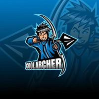 design do logotipo do mascote archer esport vetor