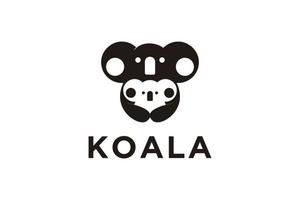 inspiração de design de logotipo de coala com filhotes vetor