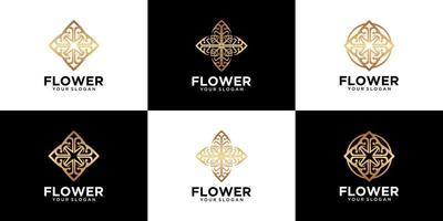 logotipo de flor de ornamento de luxo vetor