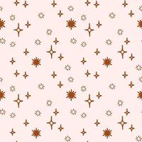 boho estrelas sem costura padrão. doodle fundo de estrelas desenhadas à mão. decoração ingênua para berçário, quarto infantil, roupas de bebê vetor