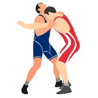 lutador de atleta em luta livre, duelo, luta. greco romano, estilo livre, luta livre clássica. vetor