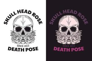 conjunto crânio rosa escuro ilustração besta crânio ossos cabeça mão desenhada incubação contorno símbolo tatuagem mercadoria camiseta merch vintage vetor