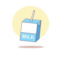 caixa de leite bonito dos desenhos animados. ilustração vetorial