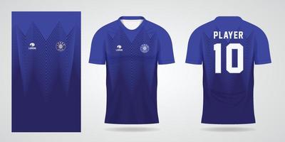 modelo de design de esporte de camisa de futebol azul vetor