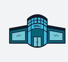 edifício modelo de design de logotipo de vetor de ícone de shopping estilo plano moderno