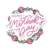 fundo de banner de cartão de caligrafia feliz dia das mães vetor