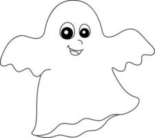 página de colorir fantasma de halloween isolada para crianças vetor