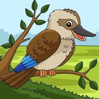 ilustração de desenho animado colorido animal kookaburra vetor