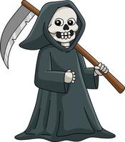 grim reaper halloween cartoon clipart colorido vetor