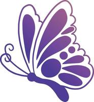 borboleta monarca, ilustração vetorial de silhueta.