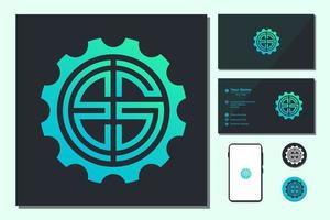 engrenagem personalizada com letras e e g para o logotipo vetor