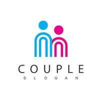 modelo de design de logotipo de casal de pessoas vetor