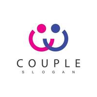modelo de design de logotipo de casal de pessoas vetor