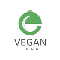 modelo de design de logotipo de comida saudável, logotipo inicial de comida ecológica vetor