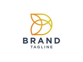 abstrato letra inicial d logotipo. forma gradiente laranja com espaço negativo dentro. utilizável para logotipos de negócios e tecnologia. elemento de modelo de design de logotipo de vetor plana.