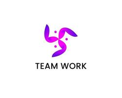 modelo de design de logotipo de trabalho em equipe vetor