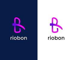 modelo de design de logotipo letra r e b vetor