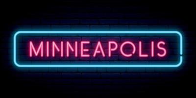 sinal de neon de minneapolis. vetor