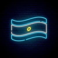 bandeira neon da argentina. vetor