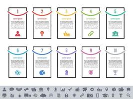conceito de negócio de design infográfico com 10 passos vetor