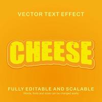 vetor de estilo de texto de queijo de efeito de texto editável premium