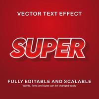 vetor premium de estilo de super texto de efeito de texto editável