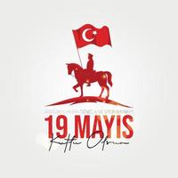 19 de maio comemoração do dia de ataturk, juventude e esportes. vetor