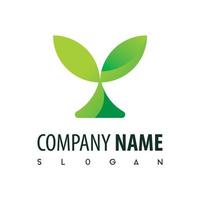 logotipo da planta, símbolo da empresa em crescimento vetor