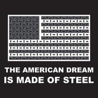 o sonho americano é feito de design de camiseta de vetor de aço, vetor de bandeira dos eua de aço