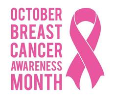 vetor de cartaz de conscientização do câncer de mama. Fita Rosa